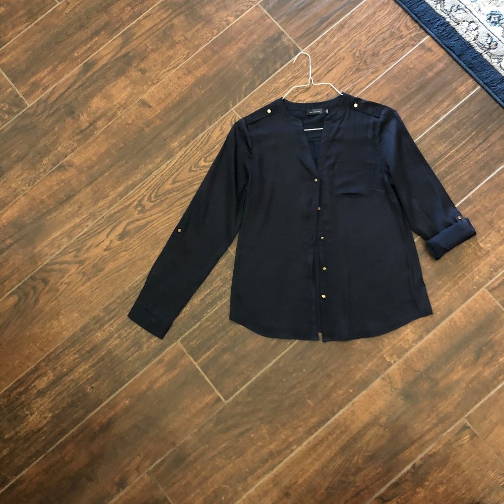 Navy blue with Gold Button blouse